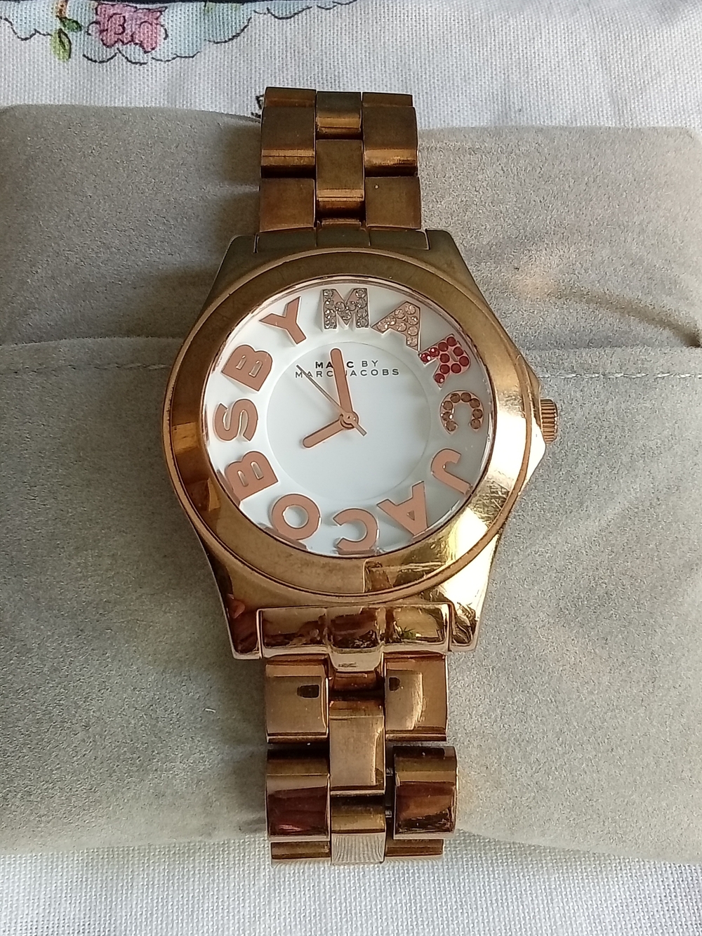 Marc by Marc Jacobs Henry Rose Gold Crystal Letter Dial Watch MBM3118
